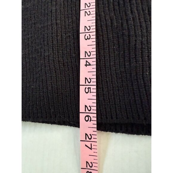 Saks Fifth Avenue Black Faux Fur Cuff Turtleneck Sweater Size XL Glam Mobwife - Picture 5 of 9